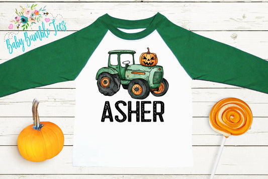 Boys Fall Tractor Shirt - Personalized Name T-Shirt