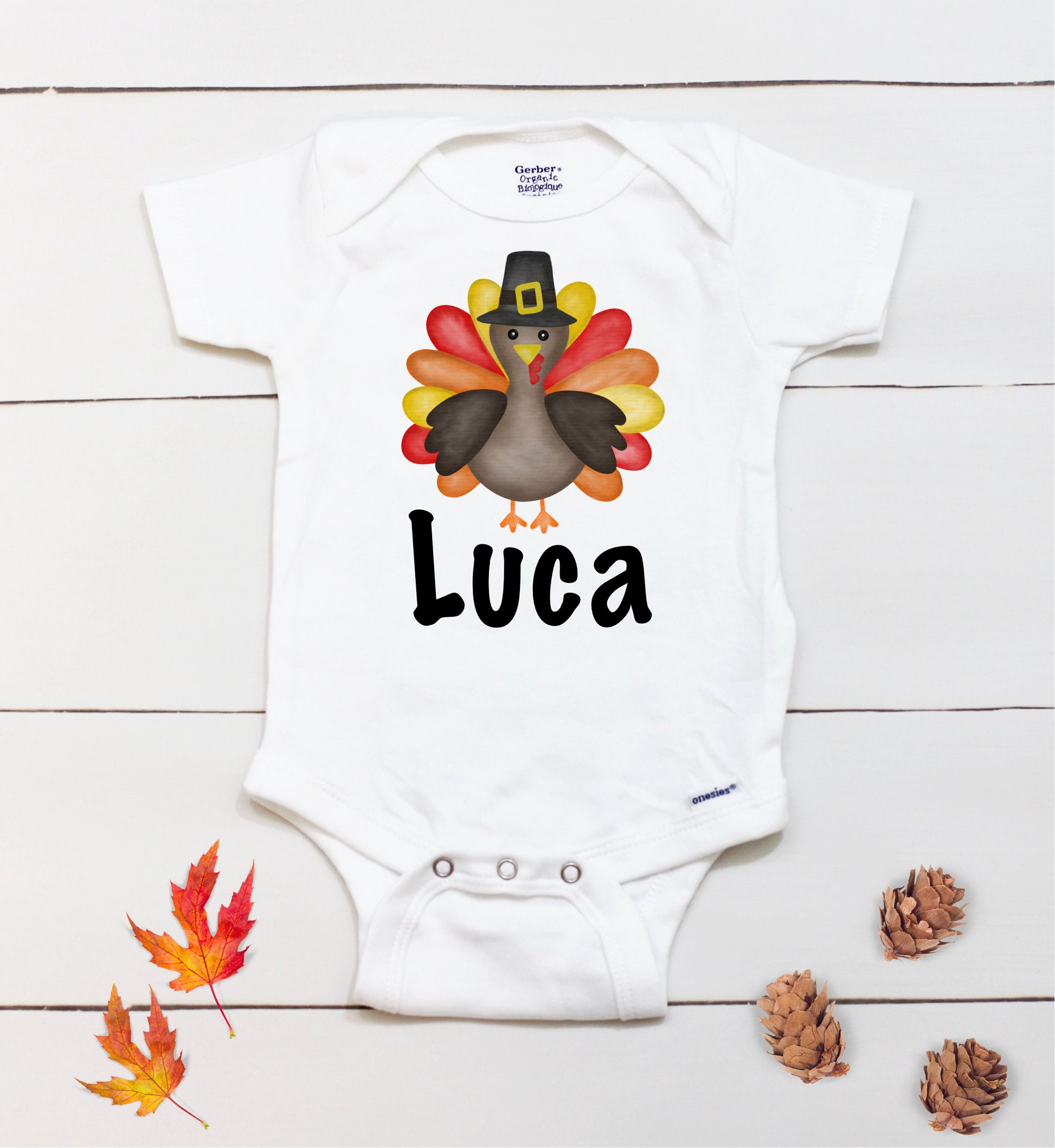 Turkey Name // Baby Boy // First Thanksgiving // Fall // Newborn // Coming home outfit // Thanksgiving Shirt // Kid Onesies® Brand