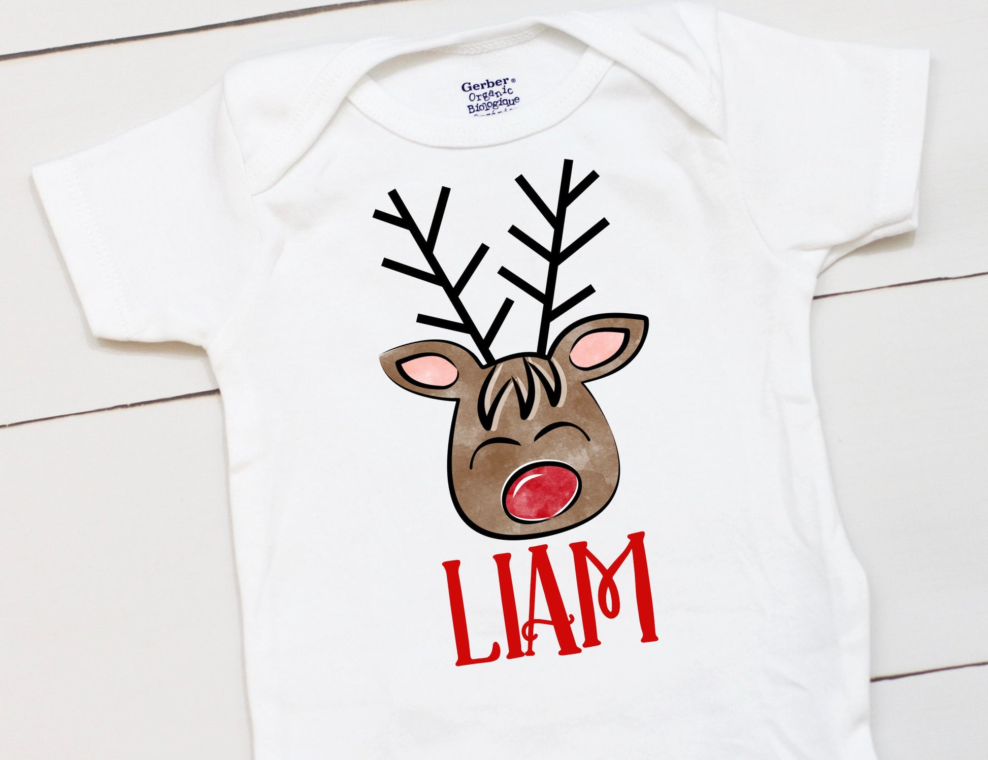 Reindeer Name // Personalized Name // Christmas // Baby Boy // Holiday // Kids Shirt // First Christmas // Reindeer // Gift