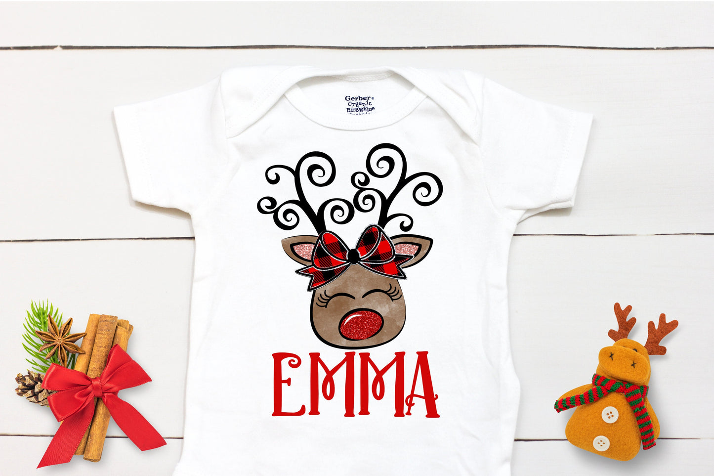 Reindeer Name // Personalized Name // Christmas // Baby Girl // Holiday // Gift // Kids Shirt // First Christmas // Reindeer