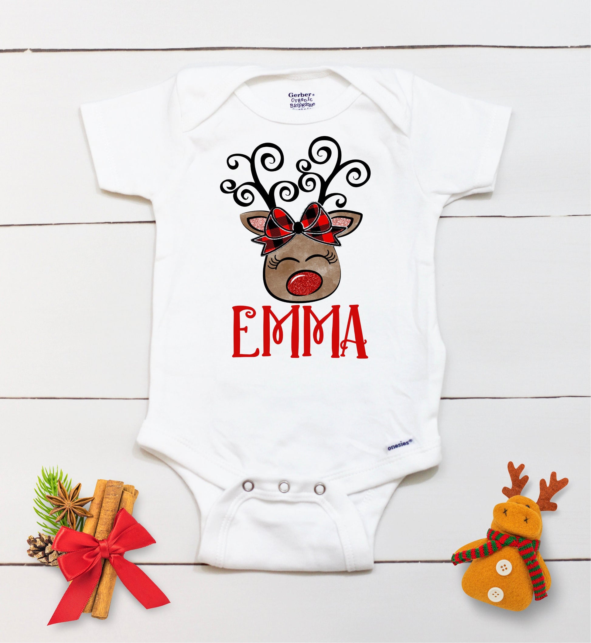 Reindeer Name // Personalized Name // Christmas // Baby Girl // Holiday // Gift // Kids Shirt // First Christmas // Reindeer