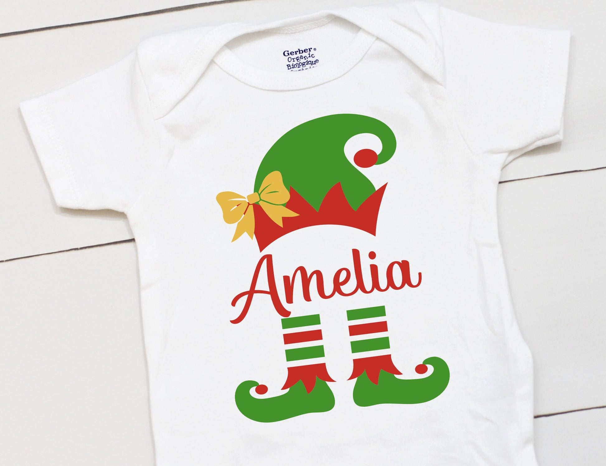 Elf Name // Personalized Name // Christmas // Baby Girl // Holiday // First Christmas // Elf Hat // Elf Shoes // Kids Shirt