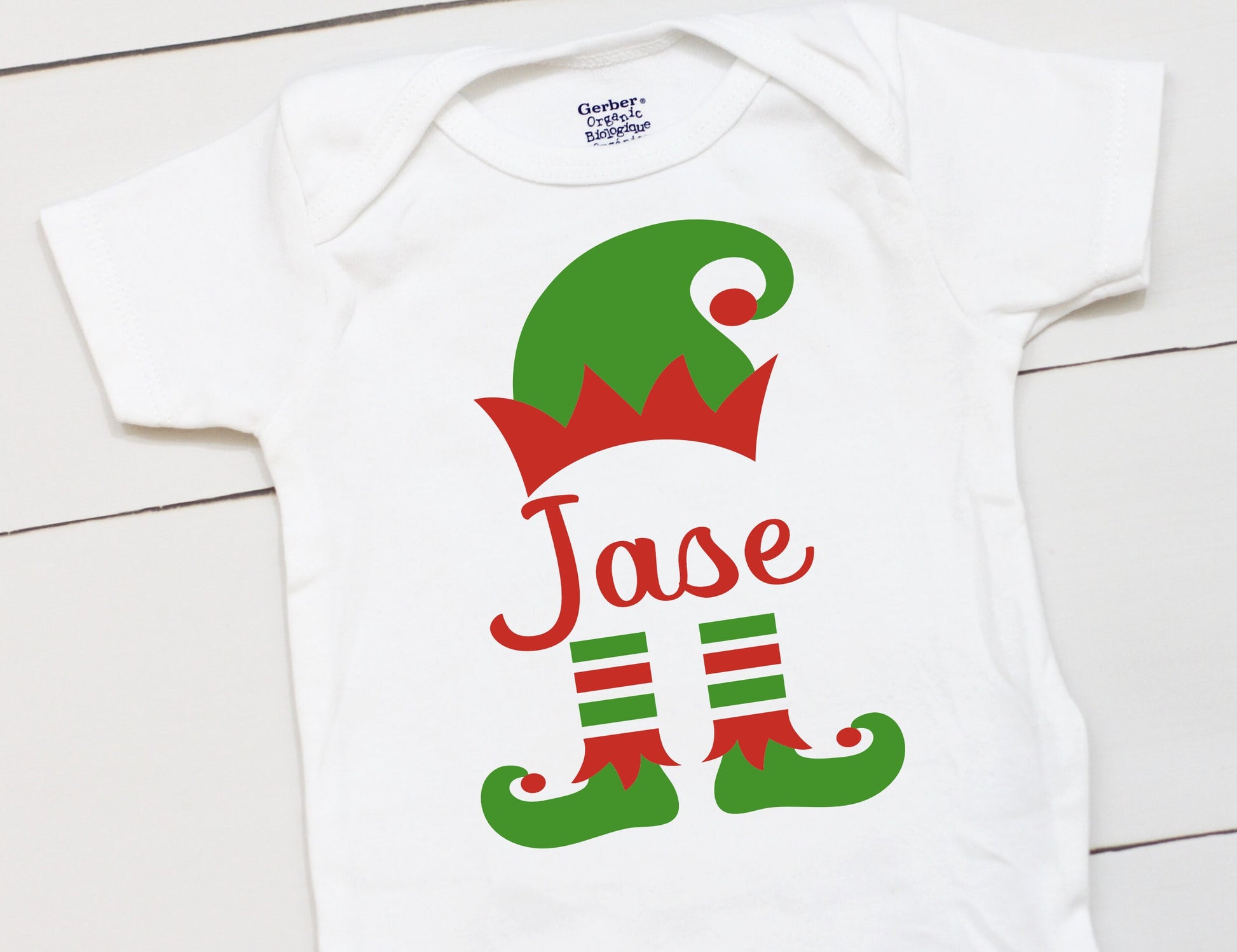 Elf Name // Personalized Name // Christmas // Baby Boy // First Christmas // Elf Hat // Elf Shoes // Holiday Shirt //