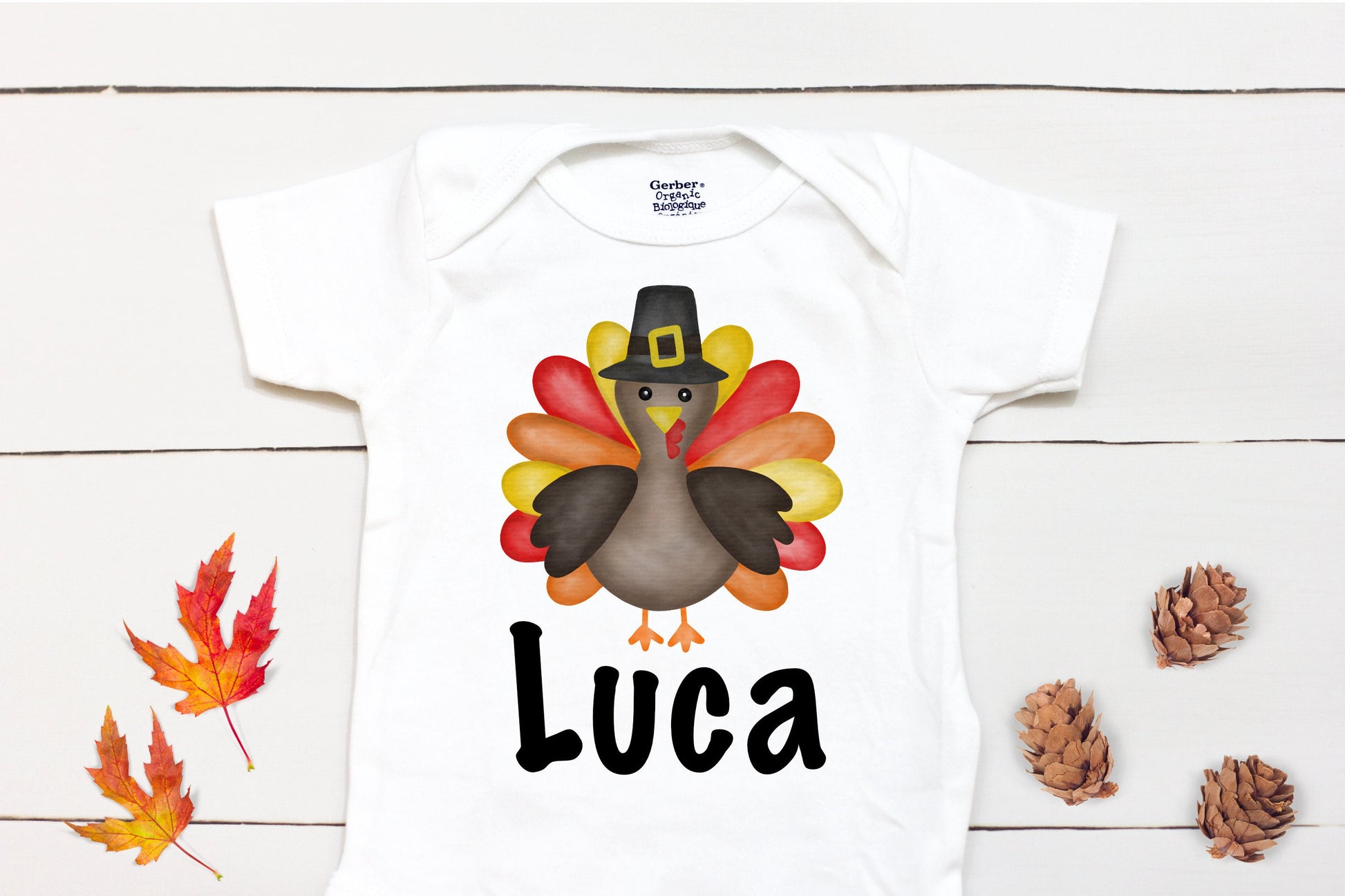 Turkey Name // Baby Boy // First Thanksgiving // Fall // Newborn // Coming home outfit // Thanksgiving Shirt // Kid Onesies® Brand