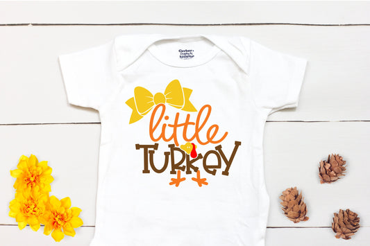 Little Turkey // Baby Girl // First Thanksgiving // Fall // Newborn // Thanksgiving Shirt // Kid Shirt // Onesies® Brand