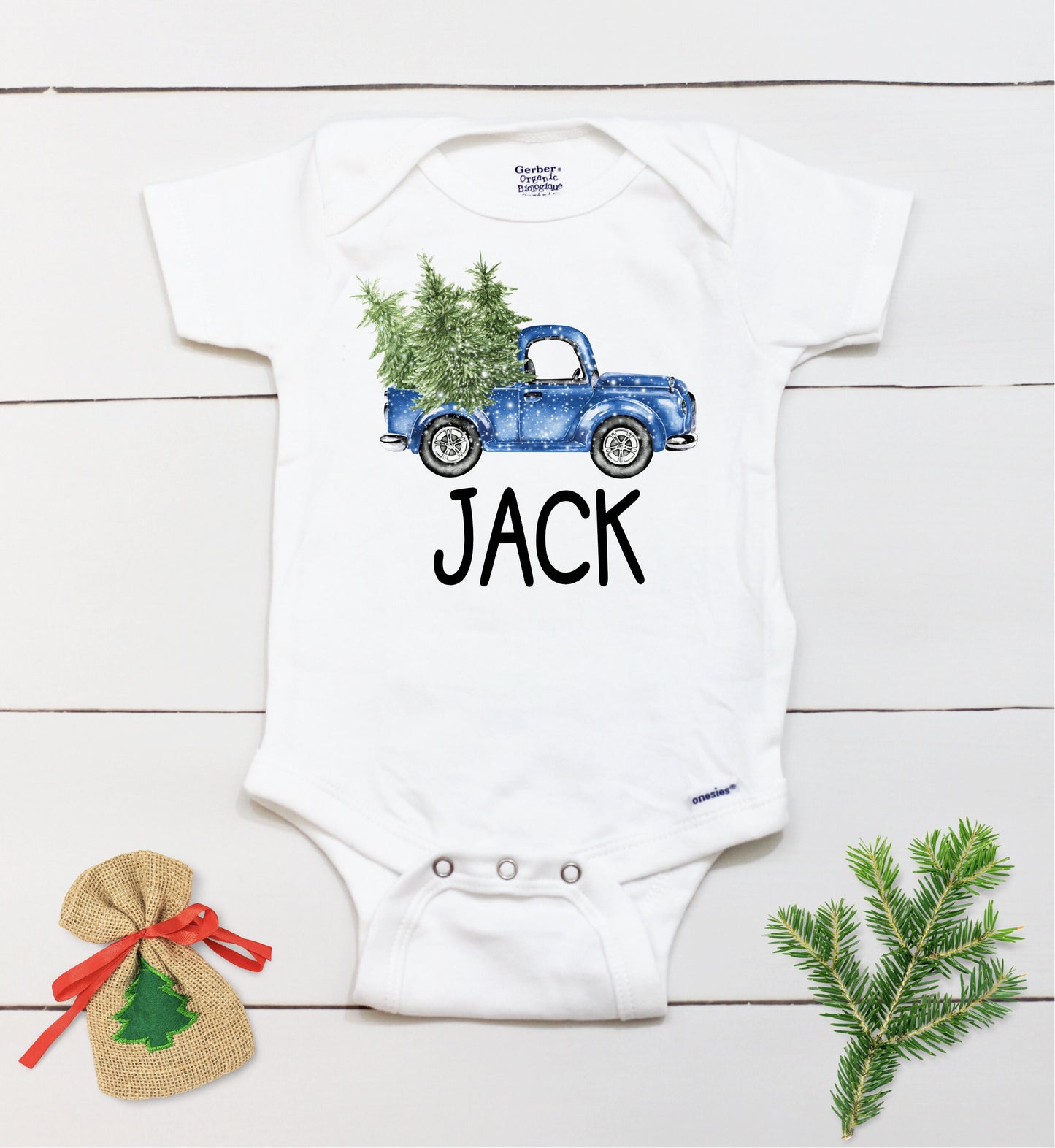 Christmas Truck // Personalized Name // Christmas // Boy // Truck // My First Christmas // Christmas tree // Toddler