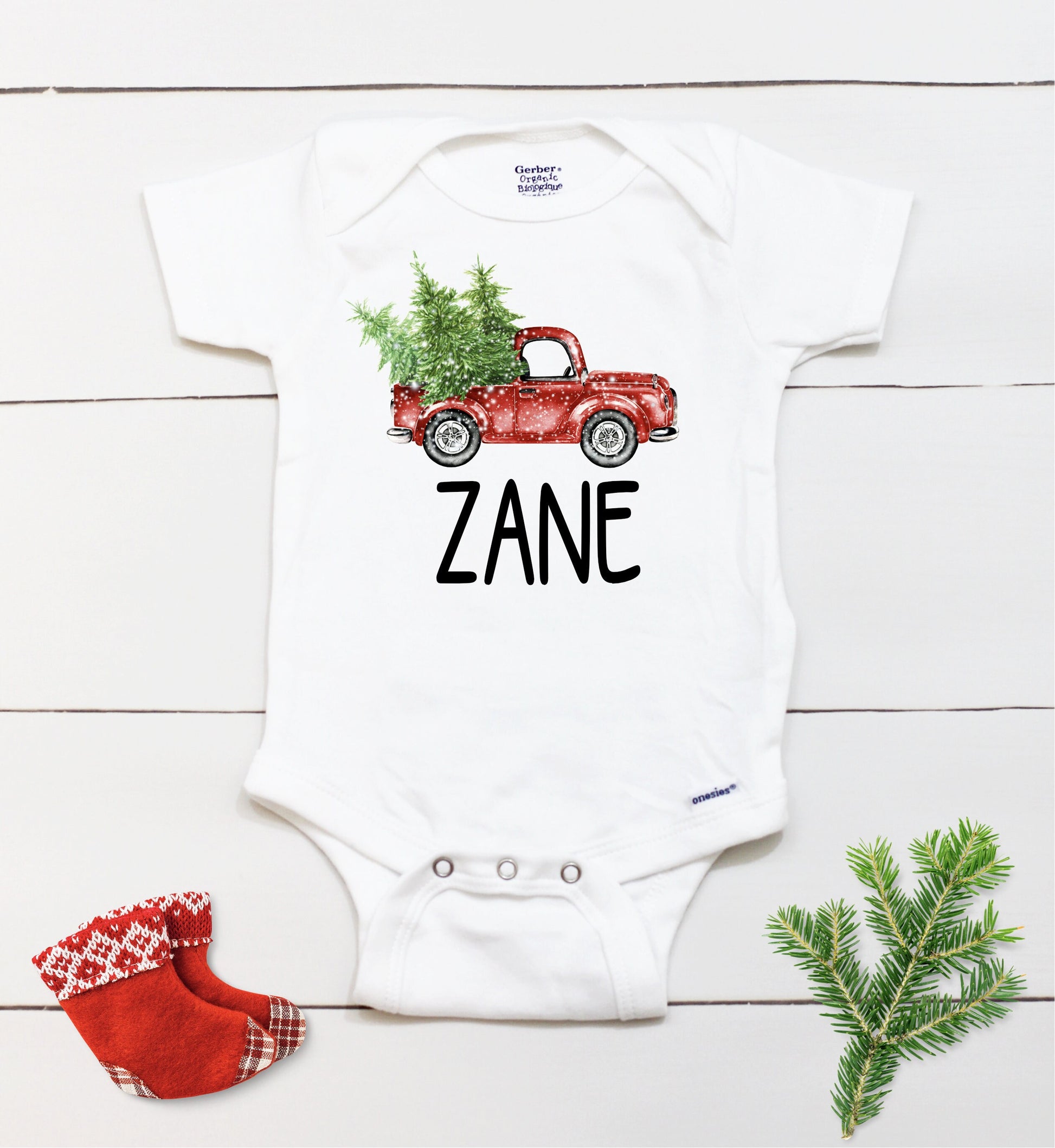 Christmas Truck // Personalized Name // Christmas // Boy // Truck // My First Christmas // Christmas tree // Toddler
