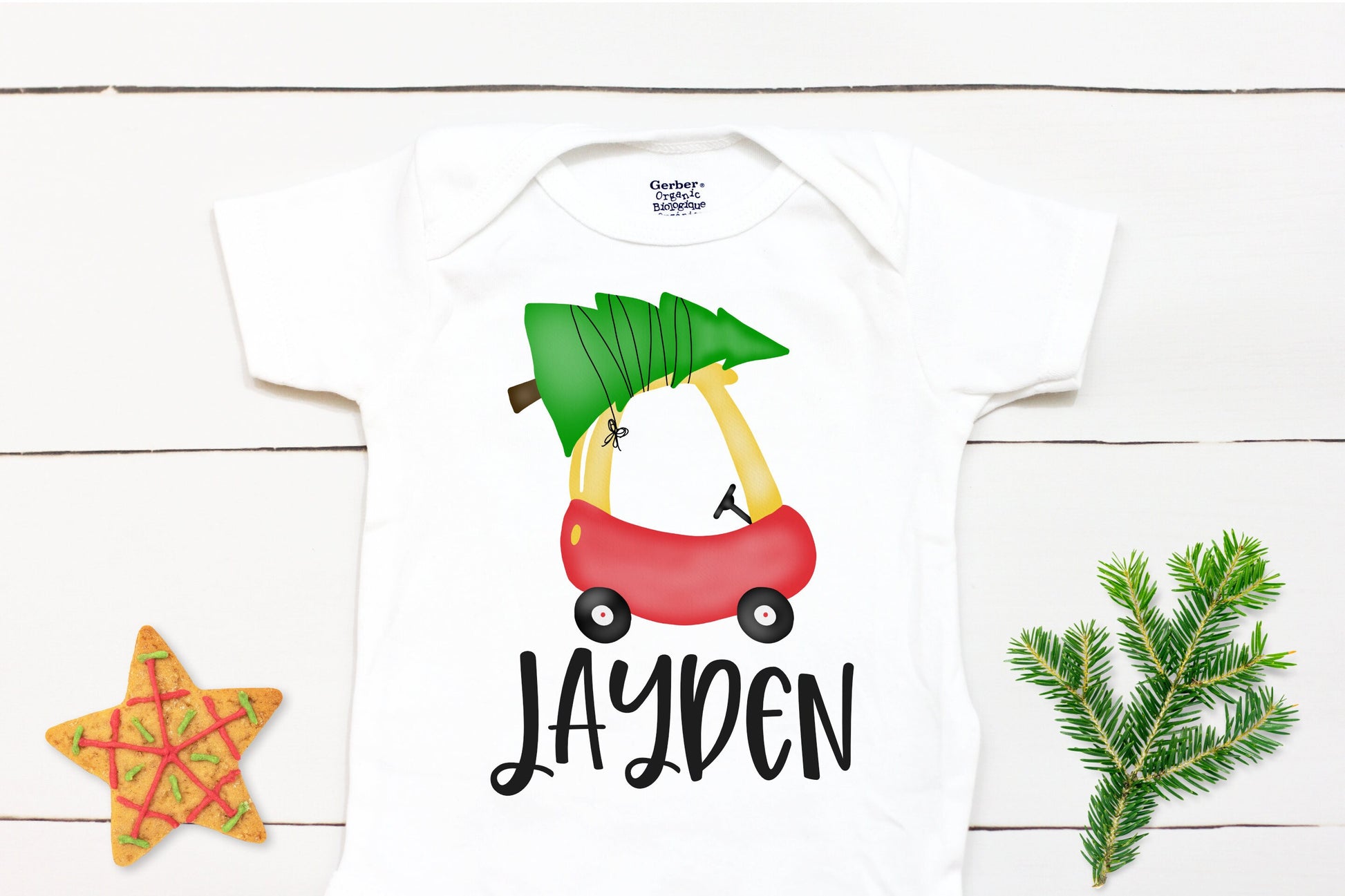 Christmas Car // Personalized Name // Christmas // Boy // Truck // My First Christmas // Christmas tree // Toddler