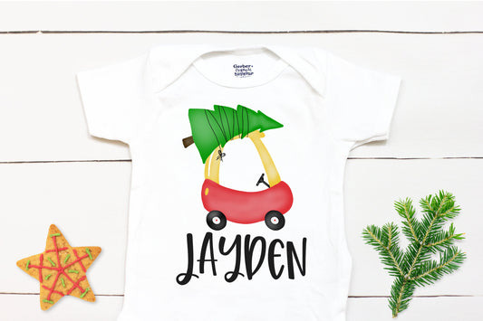Christmas Car // Personalized Name // Christmas // Boy // Truck // My First Christmas // Christmas tree // Toddler