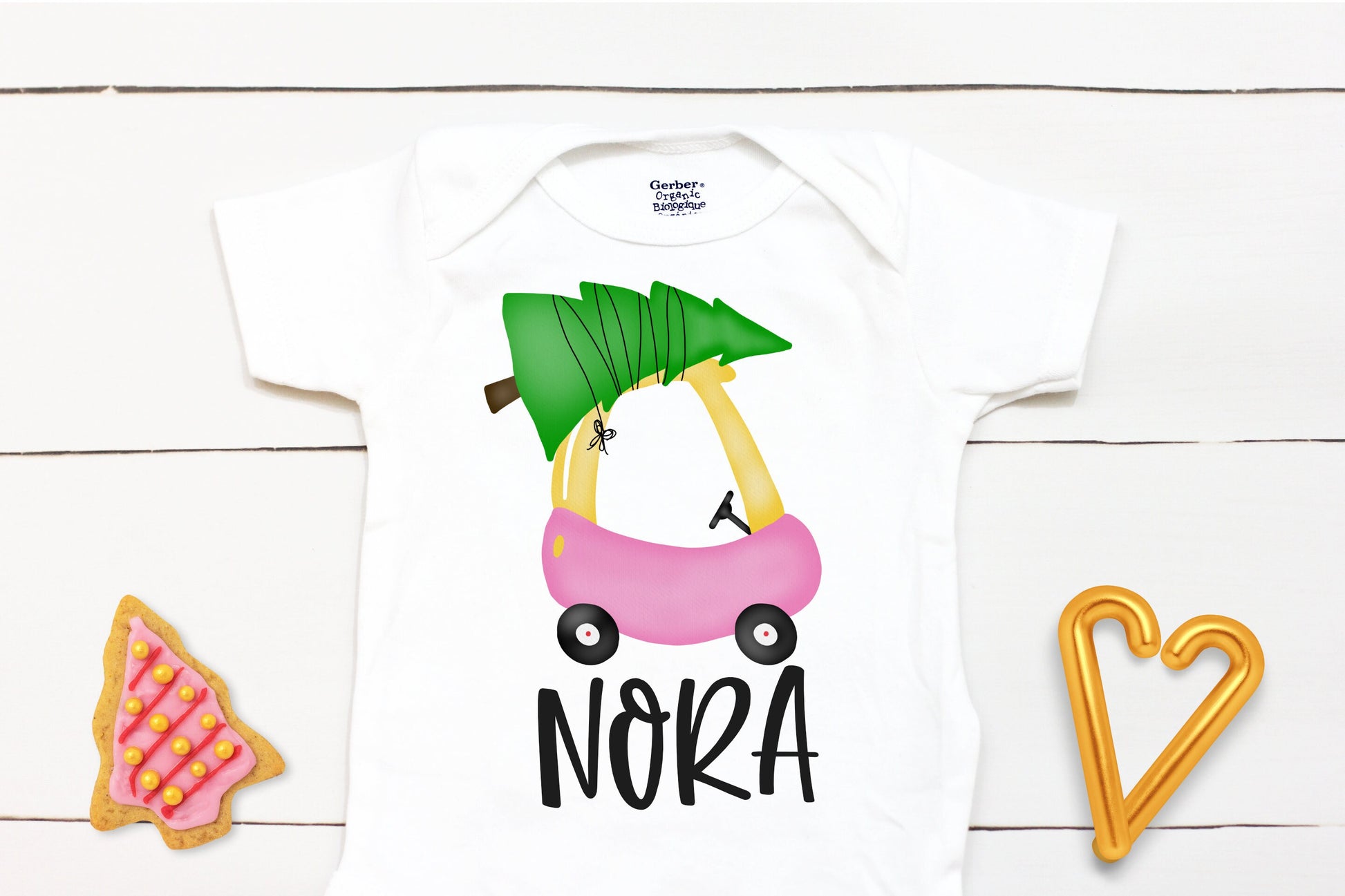 Christmas Car // Personalized Name // Christmas // Girl // Truck // My First Christmas // Christmas tree // Toddler