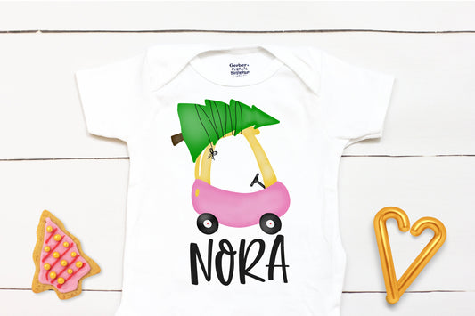 Christmas Car // Personalized Name // Christmas // Girl // Truck // My First Christmas // Christmas tree // Toddler