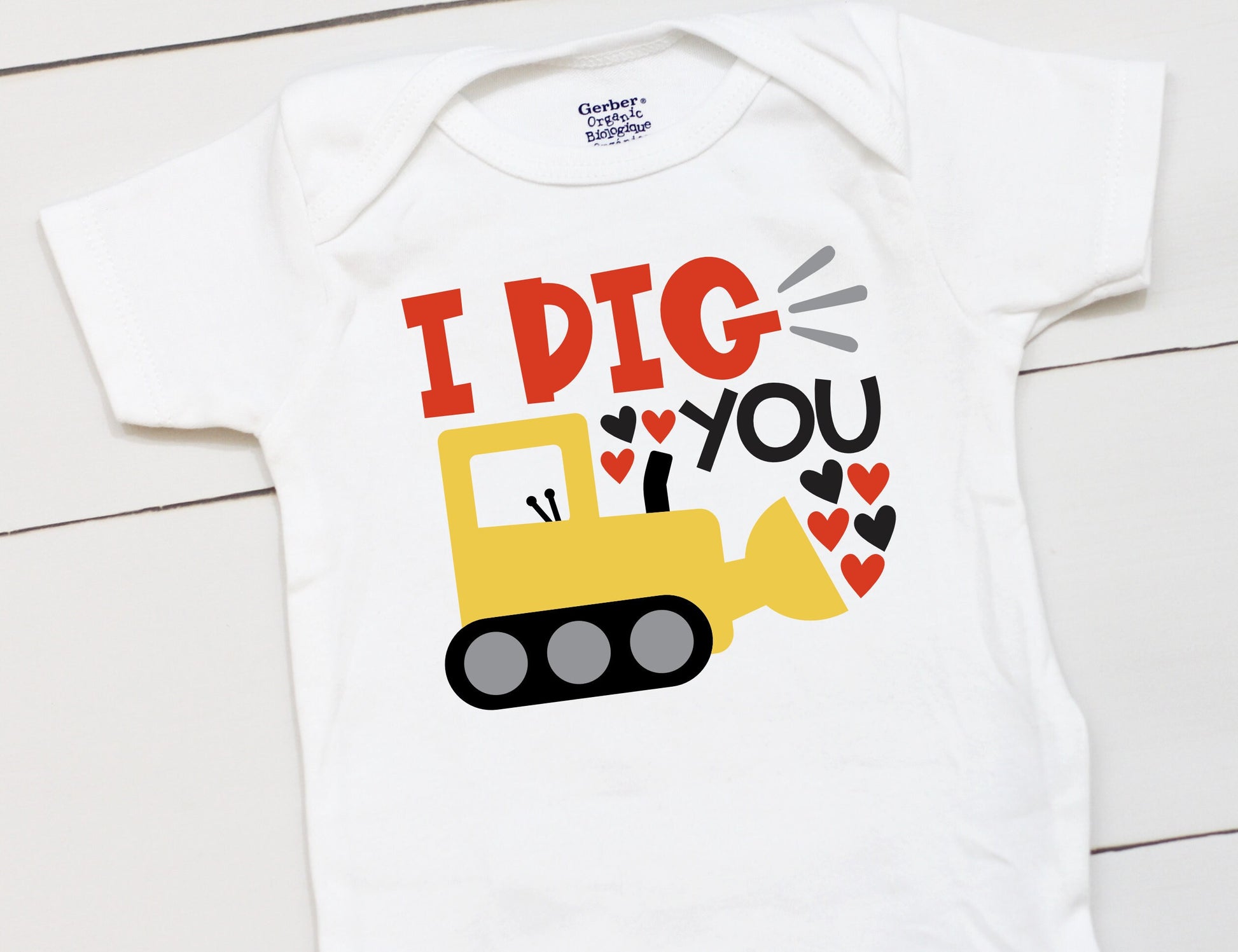 I Dig You // Valentine // Boy // Truck // My First Valentines Day // Toddler Shirt // kids shirt // Construction // Digger