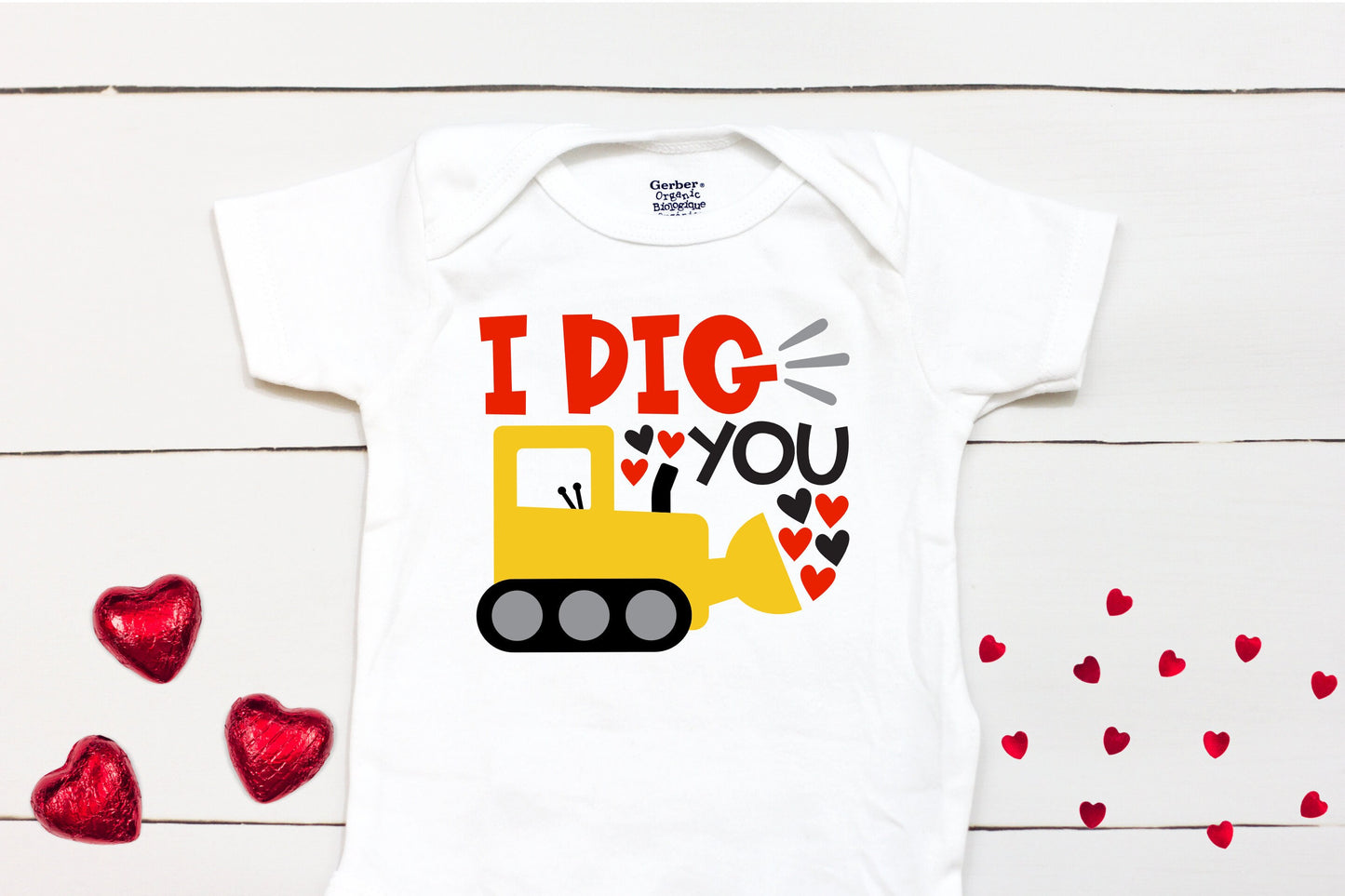 I Dig You // Valentine // Boy // Truck // My First Valentines Day // Toddler Shirt // kids shirt // Construction // Digger