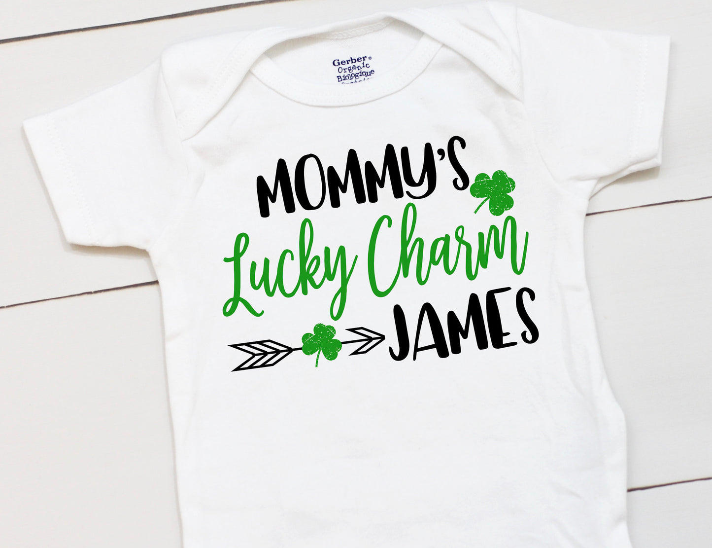 Mommy's Lucky Charm - Personalized Name - St Patricks Day - Boy - St Paddys Day - First St Patricks Day - Kids Shirt