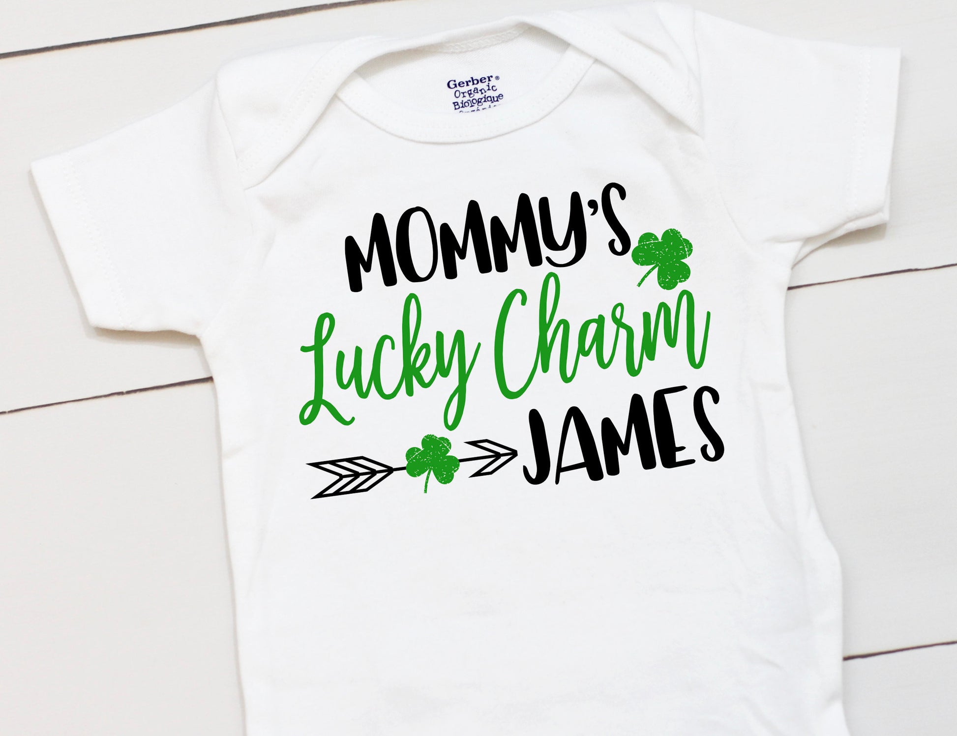 Mommy's Lucky Charm - Personalized Name - St Patricks Day - Boy - St Paddys Day - First St Patricks Day - Kids Shirt