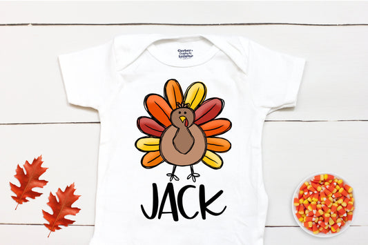 Turkey Name // Baby Boy // First Thanksgiving // Fall // Newborn // Coming home outfit // Thanksgiving Shirt // Kid Onesies® Brand