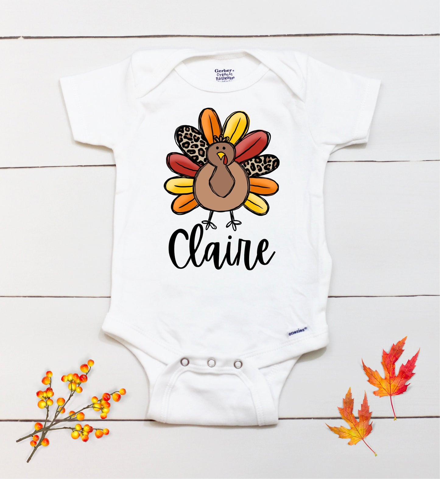 Turkey Name // Baby Girl // First Thanksgiving // Fall // Newborn // Coming home outfit // Thanksgiving Shirt // Kid Onesies® Brand