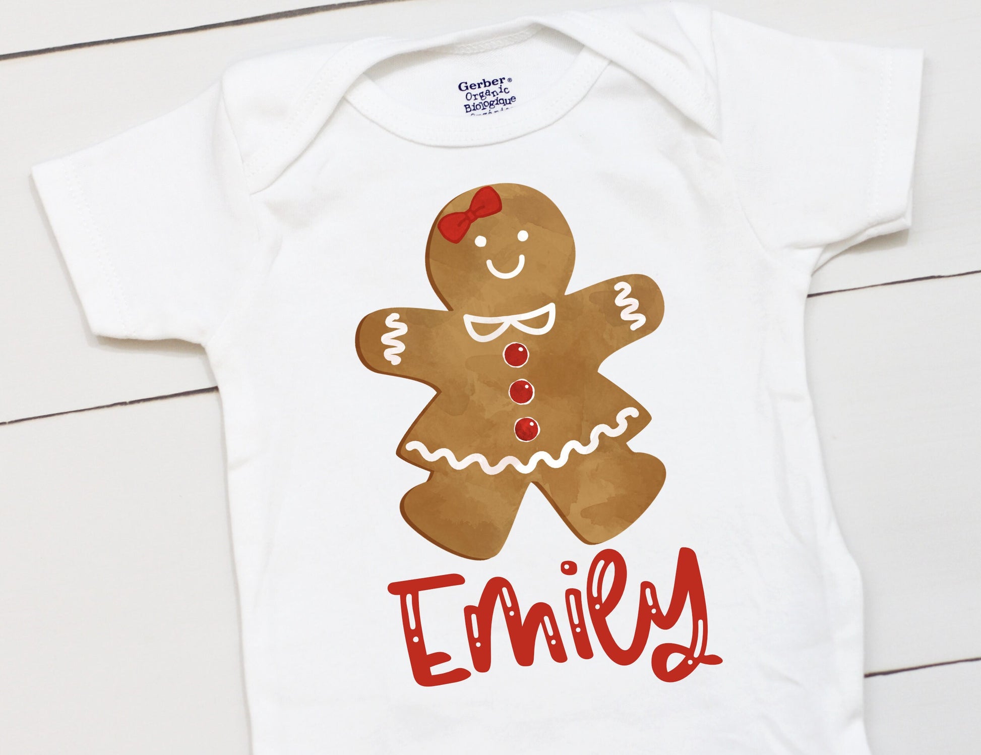 Gingerbread Girls Name // Personalized Name // Christmas // Baby Girl // Holiday // Gift // Kids Shirt // First Christmas