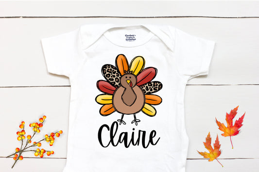 Turkey Name // Baby Girl // First Thanksgiving // Fall // Newborn // Coming home outfit // Thanksgiving Shirt // Kid Onesies® Brand