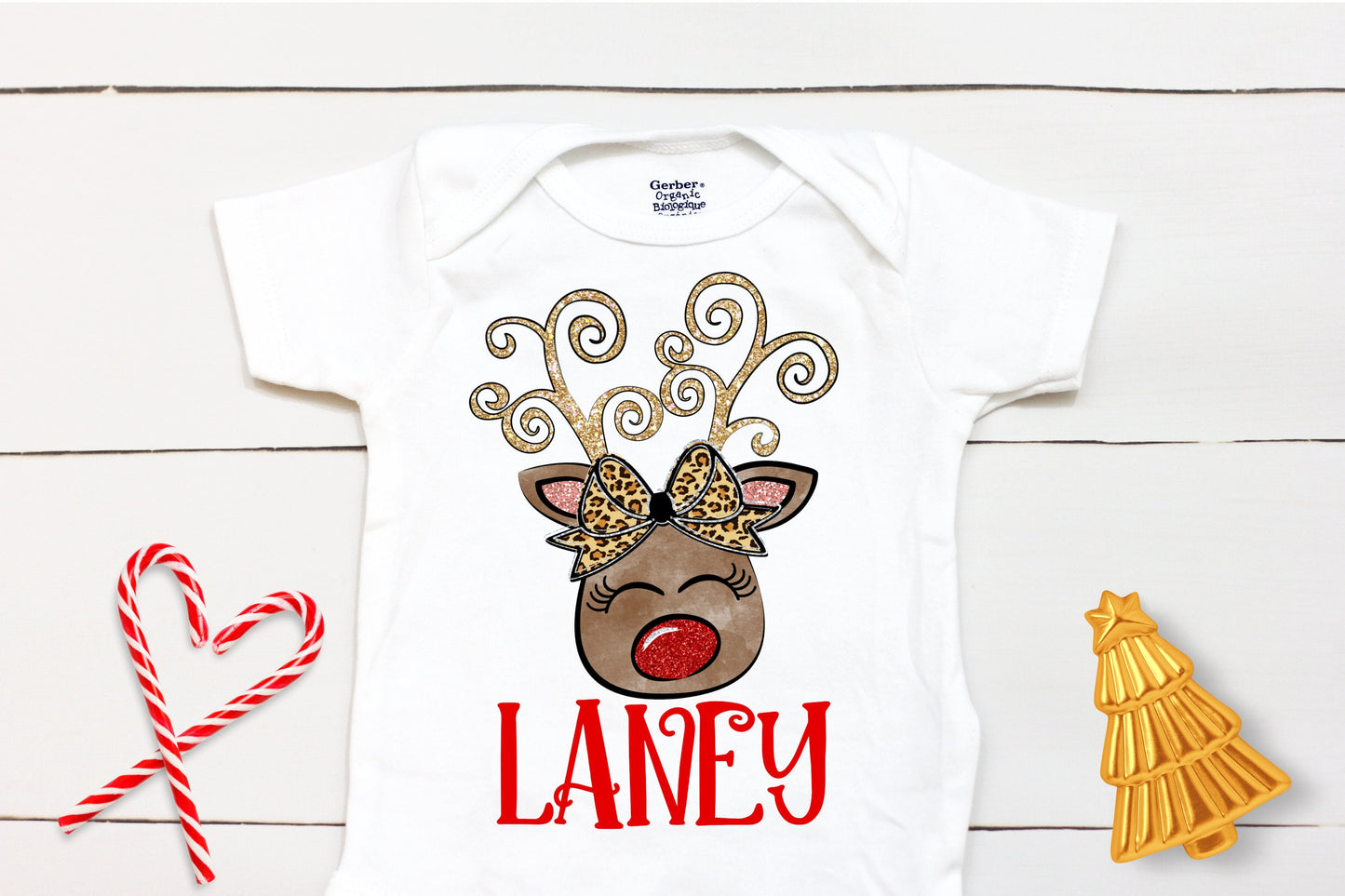 Reindeer Name // Personalized Name // Christmas // Baby Girl // Holiday // Gift // Kids Shirt // First Christmas // Reindeer