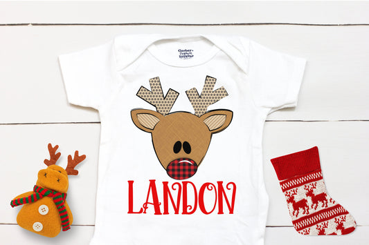 Reindeer Name // Personalized Name // Christmas // Baby Boy // Holiday // Kids Shirt // First Christmas // Reindeer // Gift