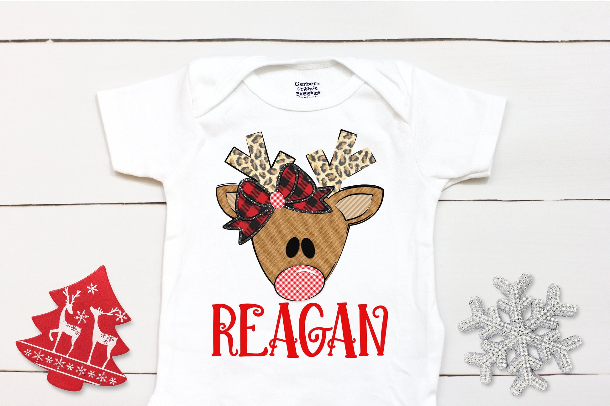 Reindeer Name // Personalized Name // Christmas // Baby Girl // Holiday // Gift // Kids Shirt // First Christmas // Reindeer