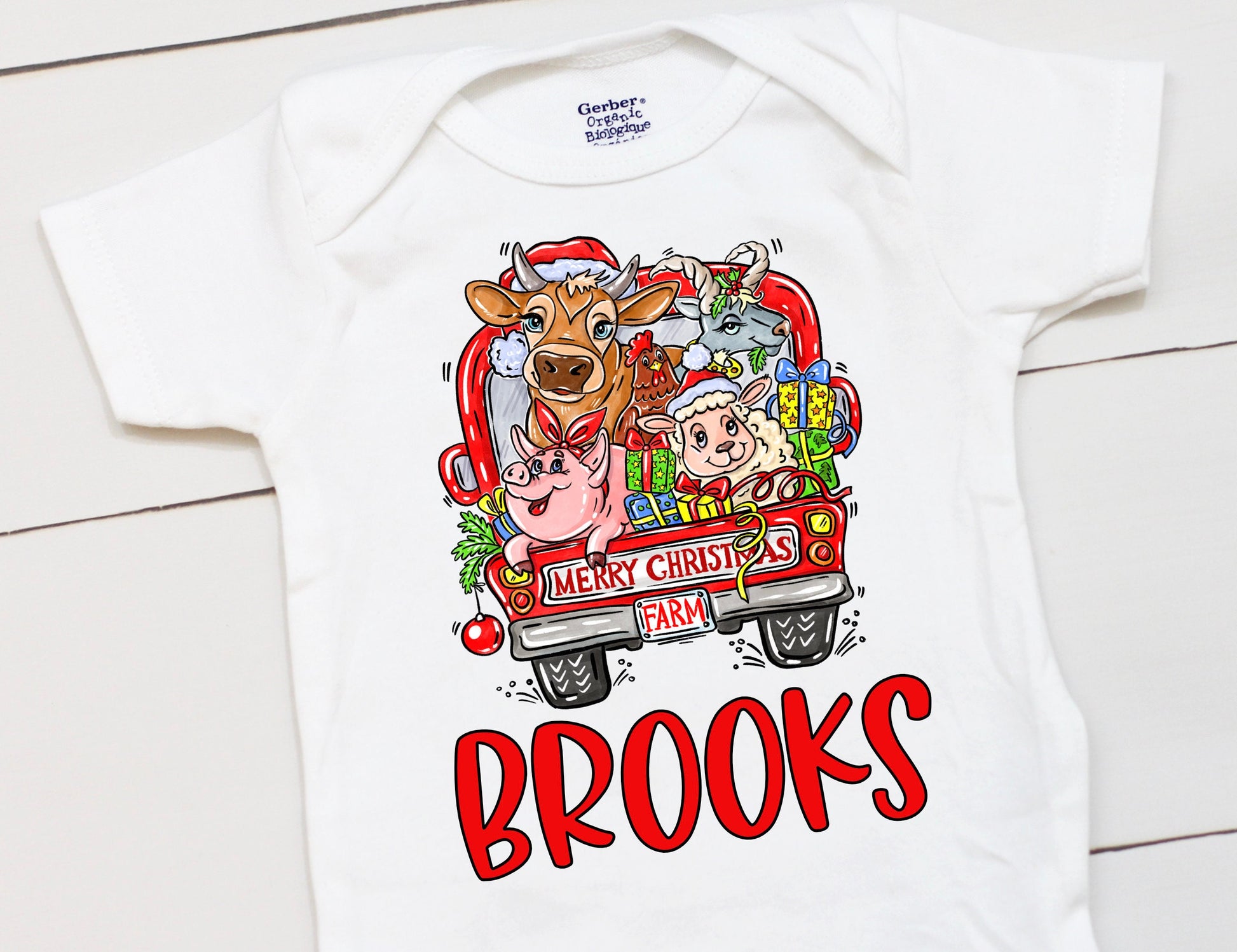 Christmas Truck // Personalized Name // Christmas // Boy // Truck // My First Christmas // Farm Truck // Toddler
