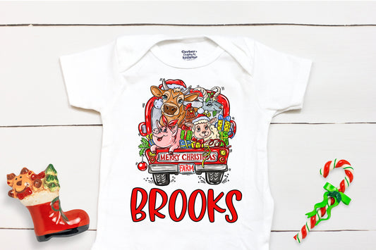 Christmas Truck // Personalized Name // Christmas // Boy // Truck // My First Christmas // Farm Truck // Toddler