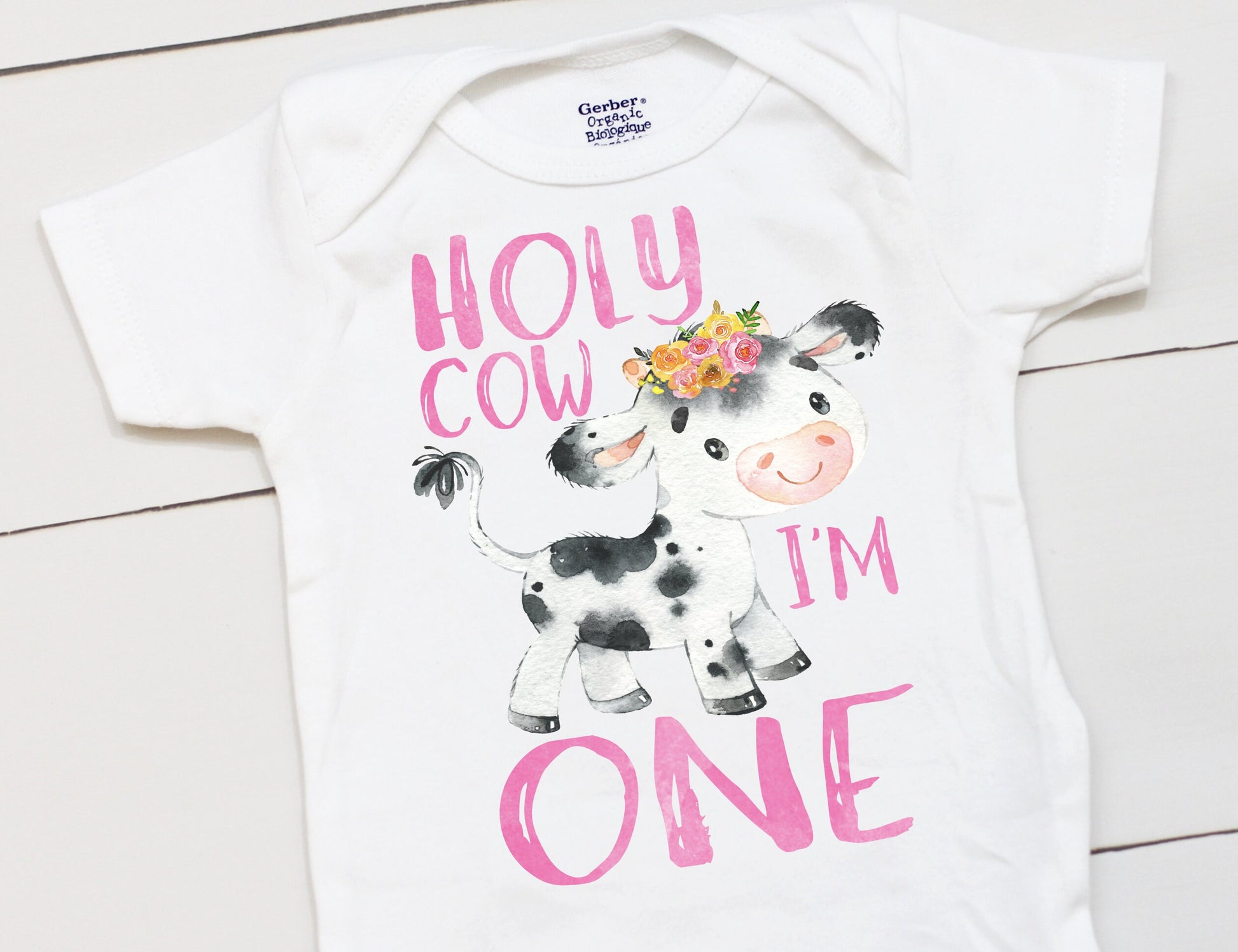 Holy Cow I'm One // First Birthday // Farm Cow // One Birthday // Birthday Girl // Cake Smash Outfit / 1st Birthday