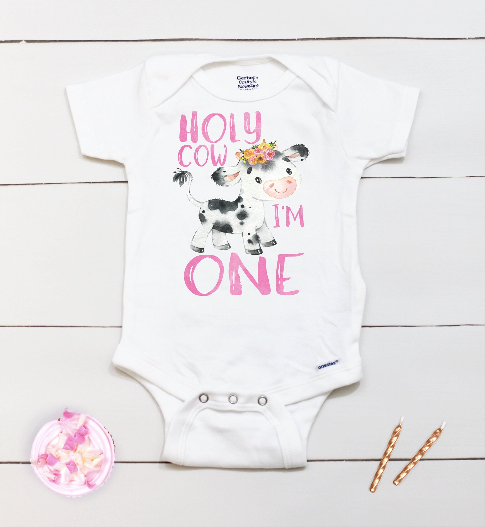 Holy Cow I'm One // First Birthday // Farm Cow // One Birthday // Birthday Girl // Cake Smash Outfit / 1st Birthday