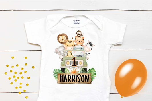 Safari Birthday // Boy Birthday // Wild one // 1st Birthday // Birthday Boy // First Birthday // Safari Zoo Animals Shirt