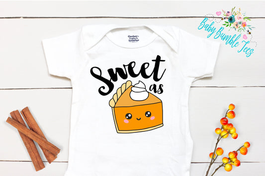 Sweet as Pie // Thanksgiving // Funny // Fall // My First Thanksgiving // Pumpkin Patch // Pumpkin Onesies® Brand