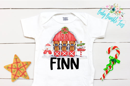 Christmas Reindeer // Personalized Name // Christmas // Boy // Truck // My First Christmas // Reindeer barn // Toddler