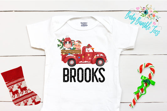 Christmas Truck // Personalized Name // Christmas // Boy // Truck // My First Christmas // Farm Truck // Toddler