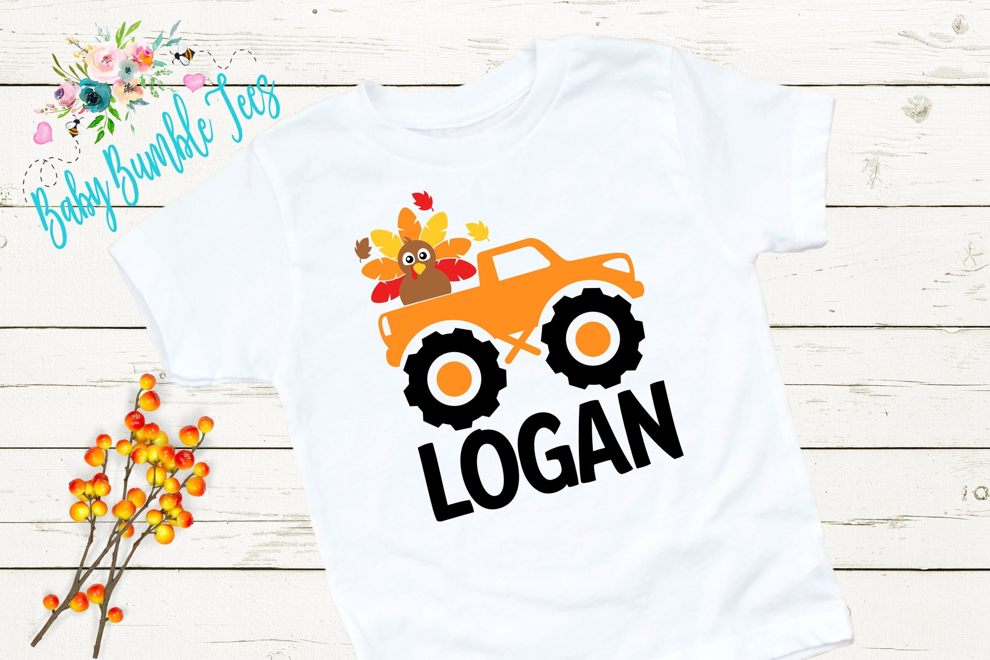 Turkey Monster Truck Shirt // Kids Thanksgiving Shirt // Turkey t shirt // Boys Thanksgiving Shirt // Toddler Shirt // Fall Kids Shirt