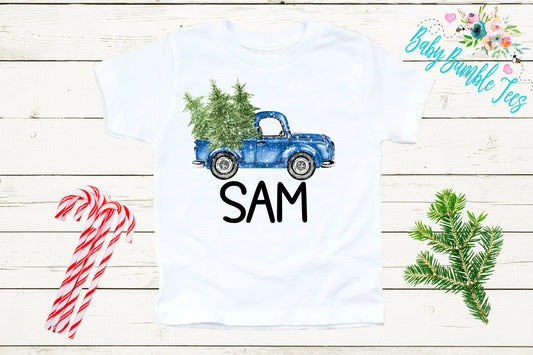 Christmas Truck Shirt // Personalized Name // Christmas // Boy T Shirt // Truck // My First Christmas // Christmas Tree // Toddler Shirt