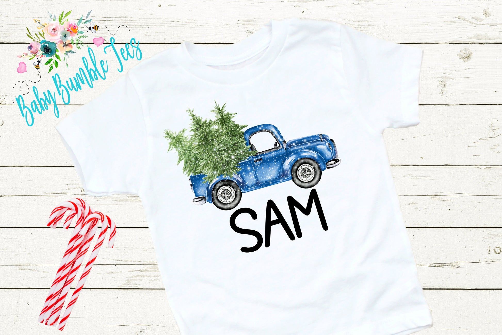 Christmas Truck Shirt // Personalized Name // Christmas // Boy T Shirt // Truck // My First Christmas // Christmas Tree // Toddler Shirt