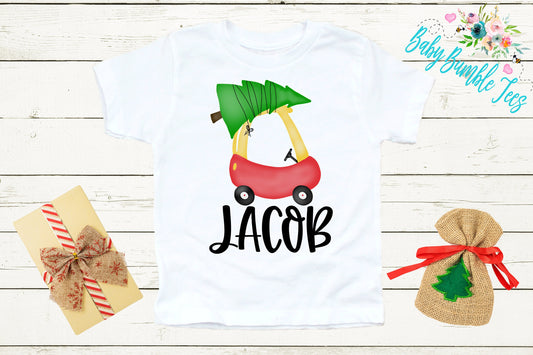 Christmas Car Shirt // Personalized Name // Christmas // Boy T Shirt // Truck // My First Christmas // Christmas Tree // Toddler Shirt