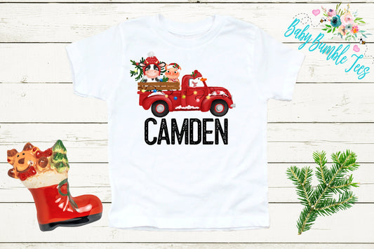 Christmas Kids Shirt // Personalized Name // Christmas // Boys shirt // Truck // My First Christmas // Farm // Toddler Shirt // kids shirt