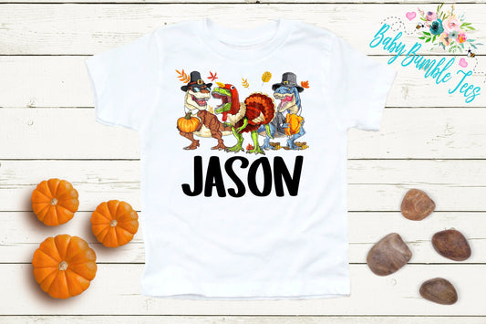 Turkey Dinosaur Shirt // Kids Thanksgiving Shirt // Turkey t shirt // Boys Thanksgiving Shirt // Toddler Shirt // Thanksgiving