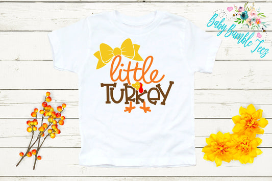 Little Turkey Shirt // Thanksgiving Shirt // Turkey t shirt // Girls Thanksgiving Shirt // Funny T Shirt // Fall Kids Shirt // Kids Shirt