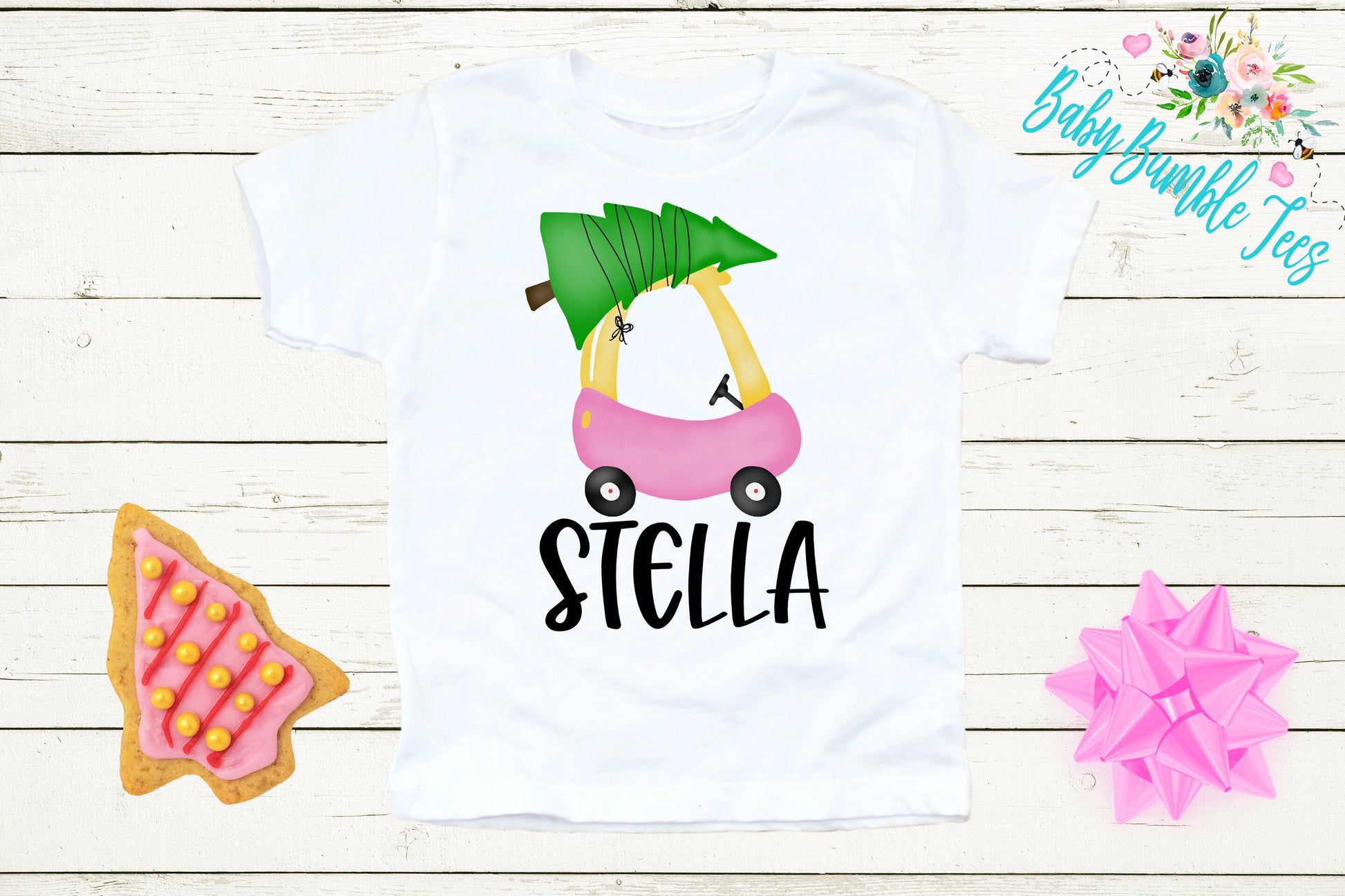 Christmas Car Shirt // Personalized Name // Christmas // Girl T Shirt // Truck // My First Christmas // Christmas Tree // Toddler Shirt
