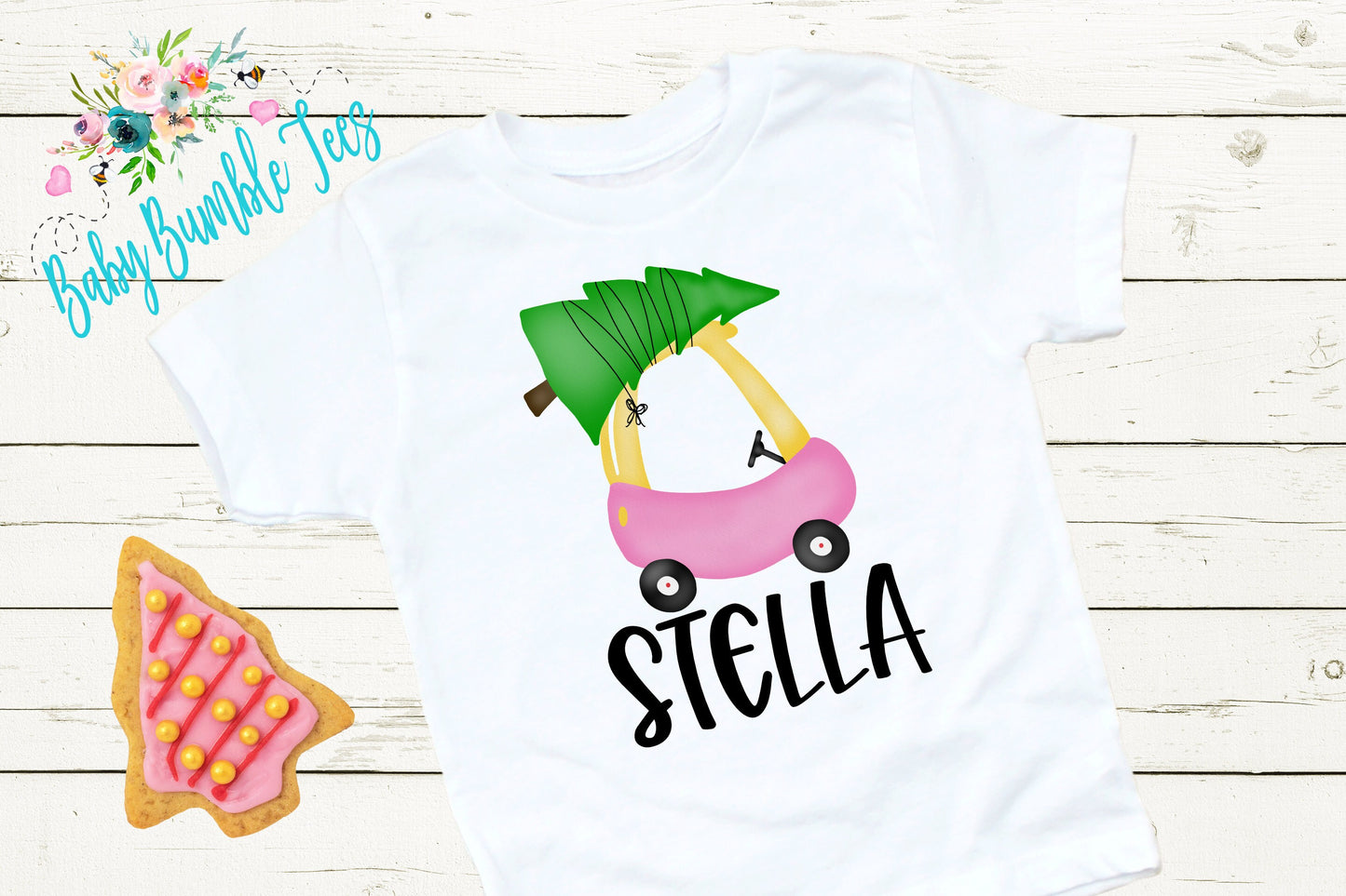 Christmas Car Shirt // Personalized Name // Christmas // Girl T Shirt // Truck // My First Christmas // Christmas Tree // Toddler Shirt
