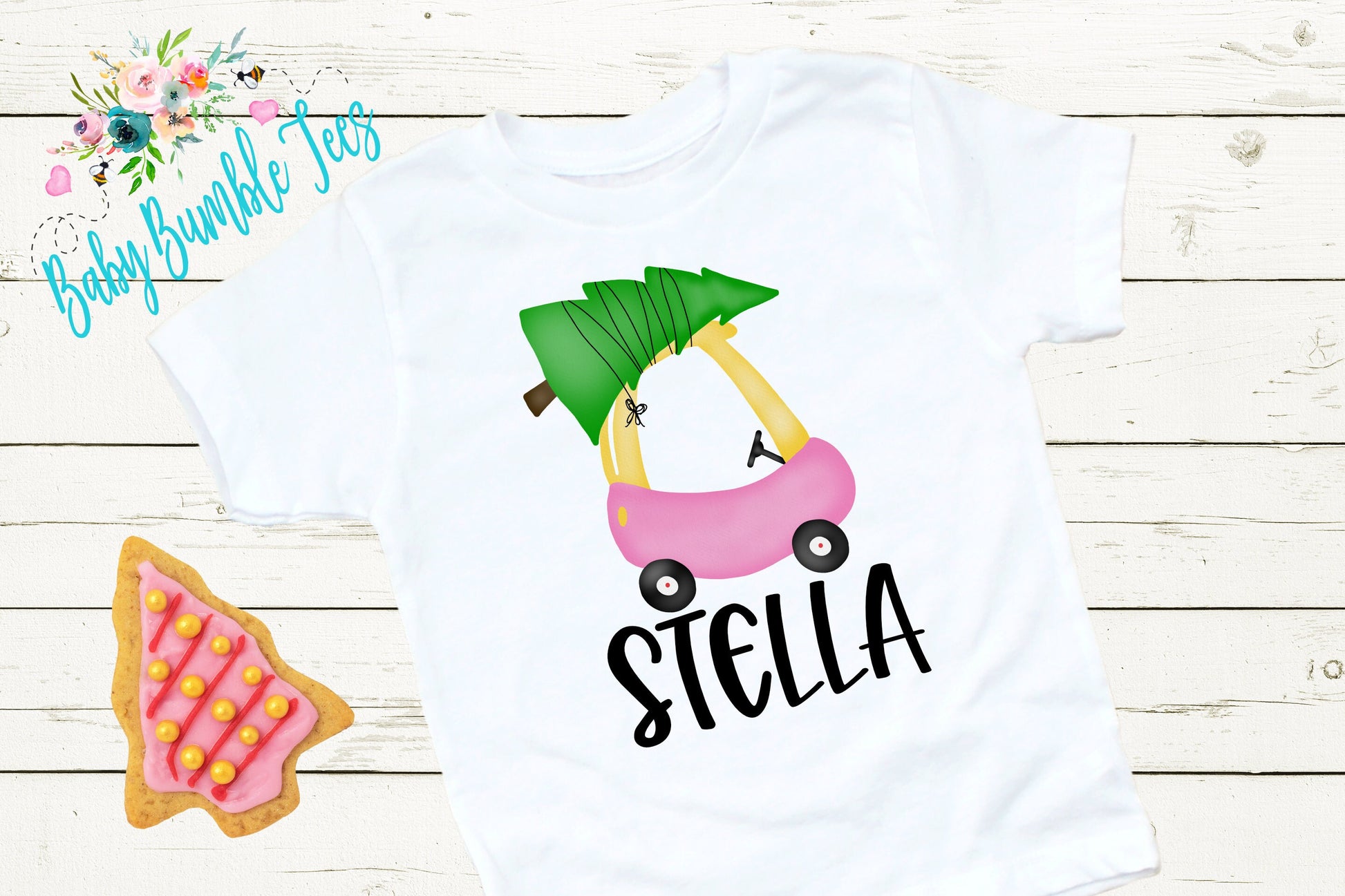Christmas Car Shirt // Personalized Name // Christmas // Girl T Shirt // Truck // My First Christmas // Christmas Tree // Toddler Shirt