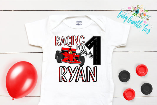 Racing Into One Birthday // Boy Birthday // 1st Birthday // Birthday Boy // First Birthday // Race Car Birthday
