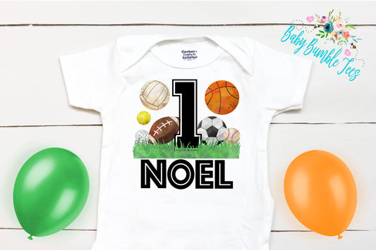 Sports First Birthday // Boy Birthday // 1st Birthday Shirt // Birthday Boy // First Birthday // Football // Soccer / Baseball
