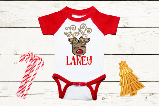 Reindeer Name // Personalized Name // Christmas // Baby Girl // Holiday // Gift // Kids Shirt // First Christmas // Reindeer