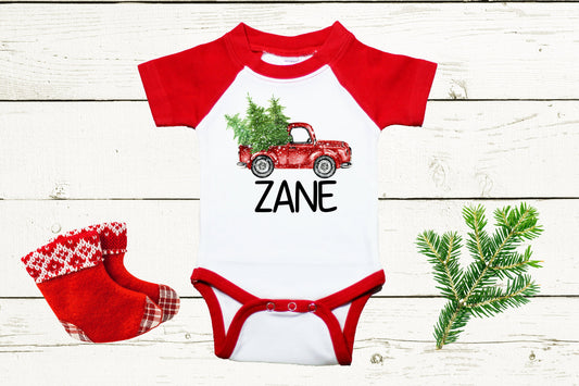 Christmas Truck // Personalized Name // Christmas // Boy // Truck // My First Christmas // Christmas tree // Toddler
