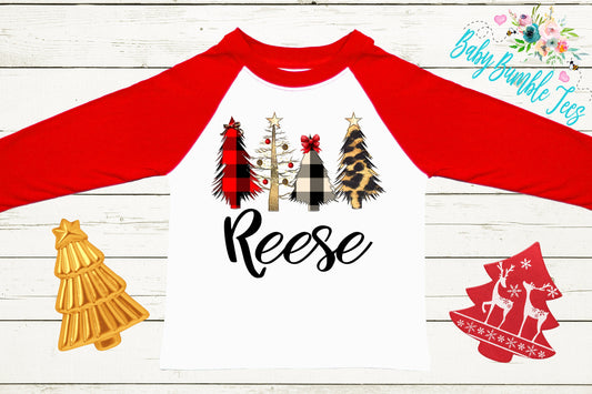 Christmas Tree Shirt // Personalized Name // Christmas // Girl T Shirt // Truck // Girls Christmas Shirt // Christmas Trees // Toddler Shirt