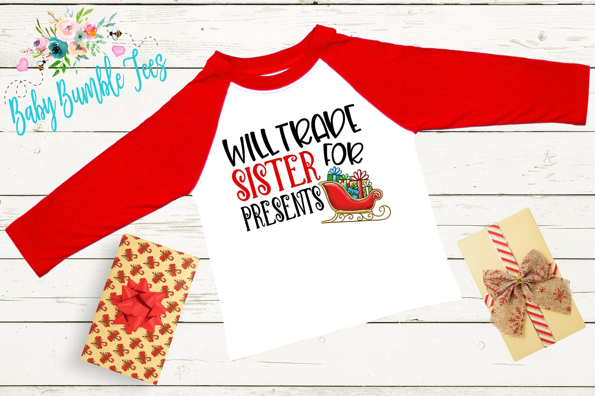 Will Trade Sister For Presents // Christmas // Toddler Shirt // Holiday // Kids Shirt // Gift // Toddler Christmas // Funny Christmas Shirt
